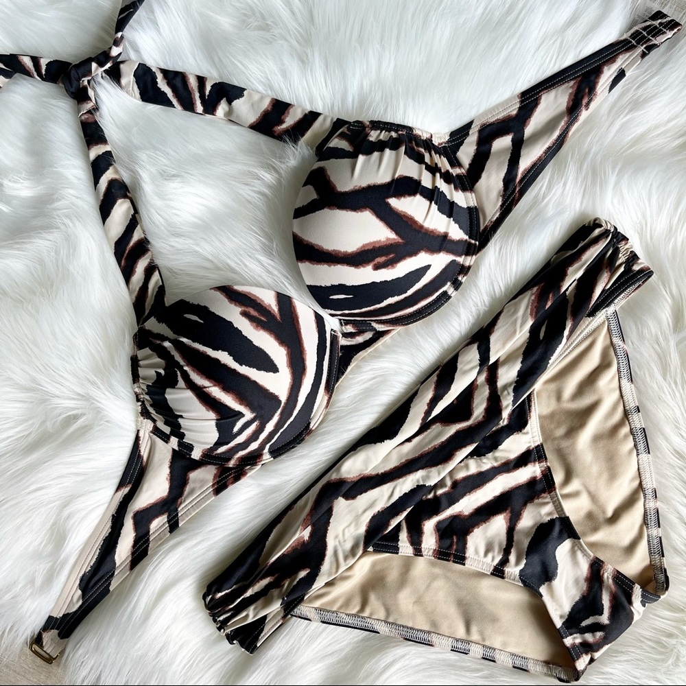 34C 34D Vs Victoria’s Secret Bombshell Miraculous Adds-2Cups Swim bikini zebra